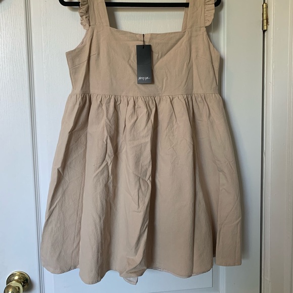 CREAM LINEN DRESS  / SUMMER DRESS - Picture 4 of 5